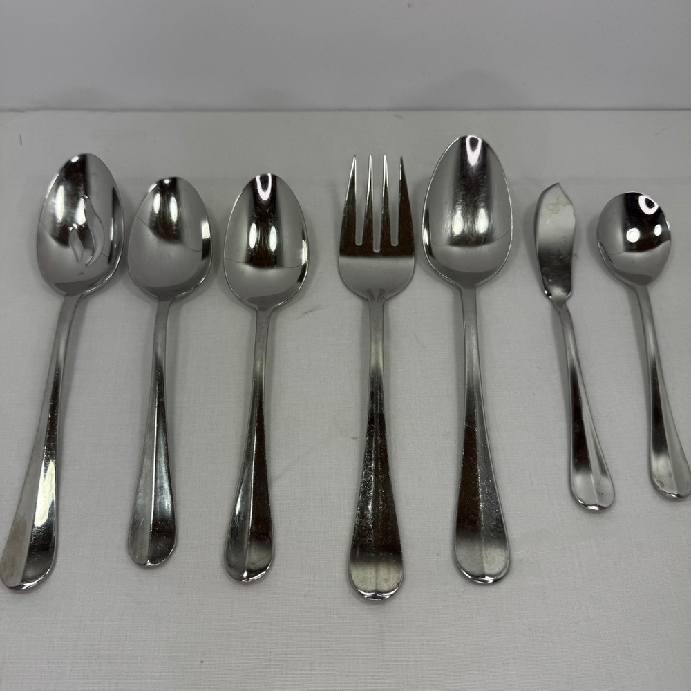 Oneida Crestwood Stainless Steel Flatware Set 18/10 Mirror Finish 7 Pieces